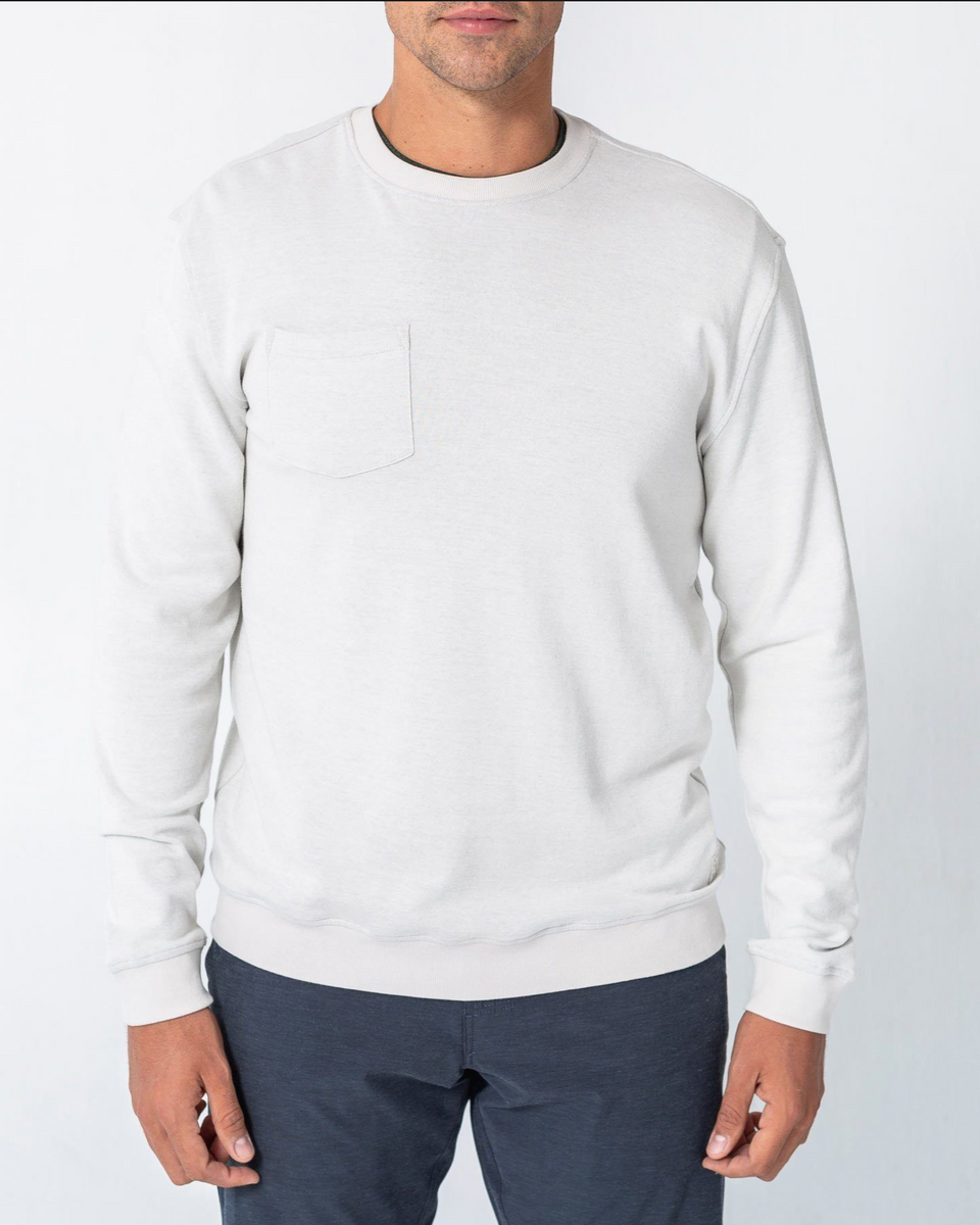 Double-Knit Pocket Crewneck Sweatshirt - LINKSOUL